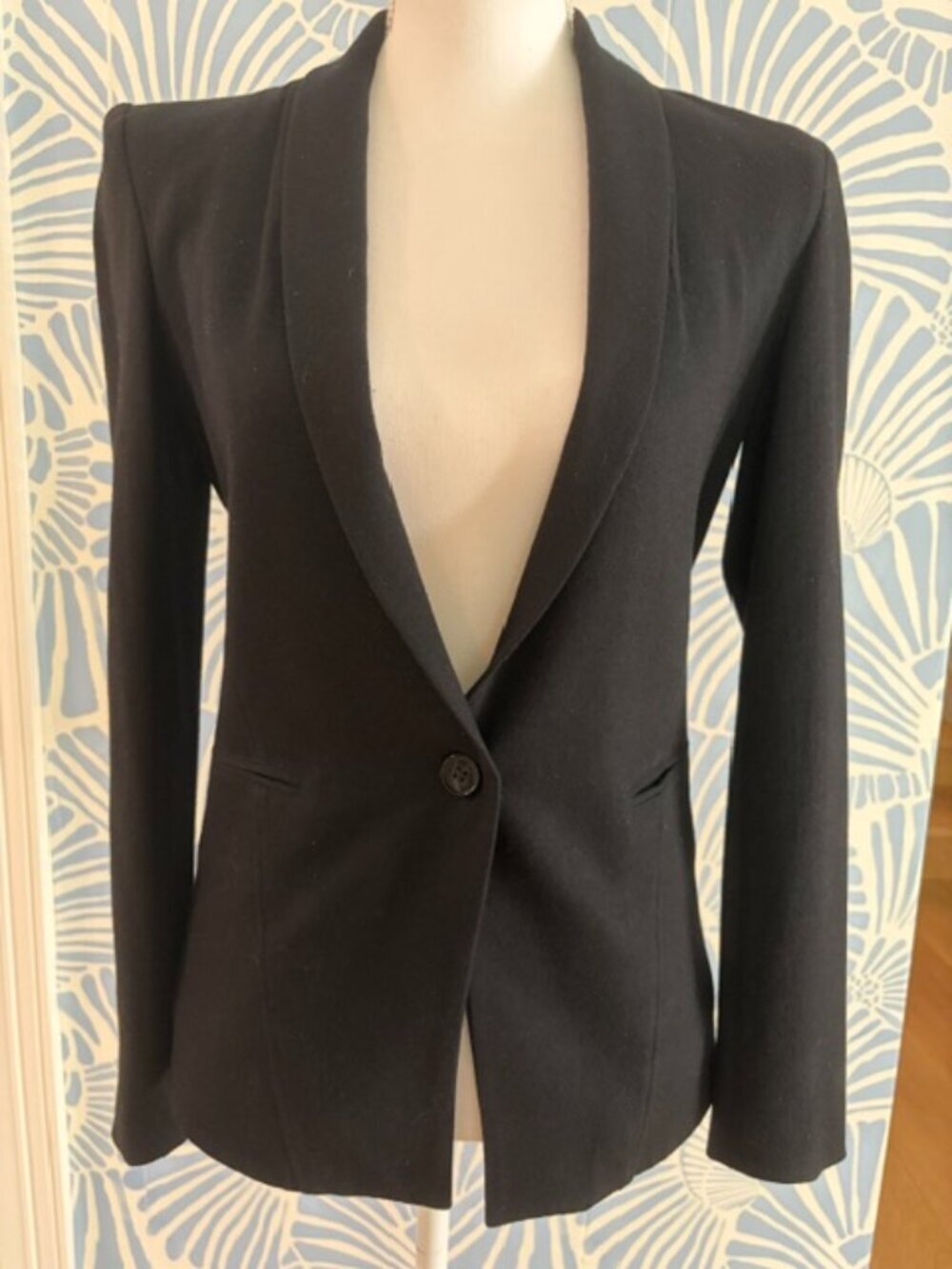 Helmut Lang Black 100% Wool Single Button Blazer Size Small